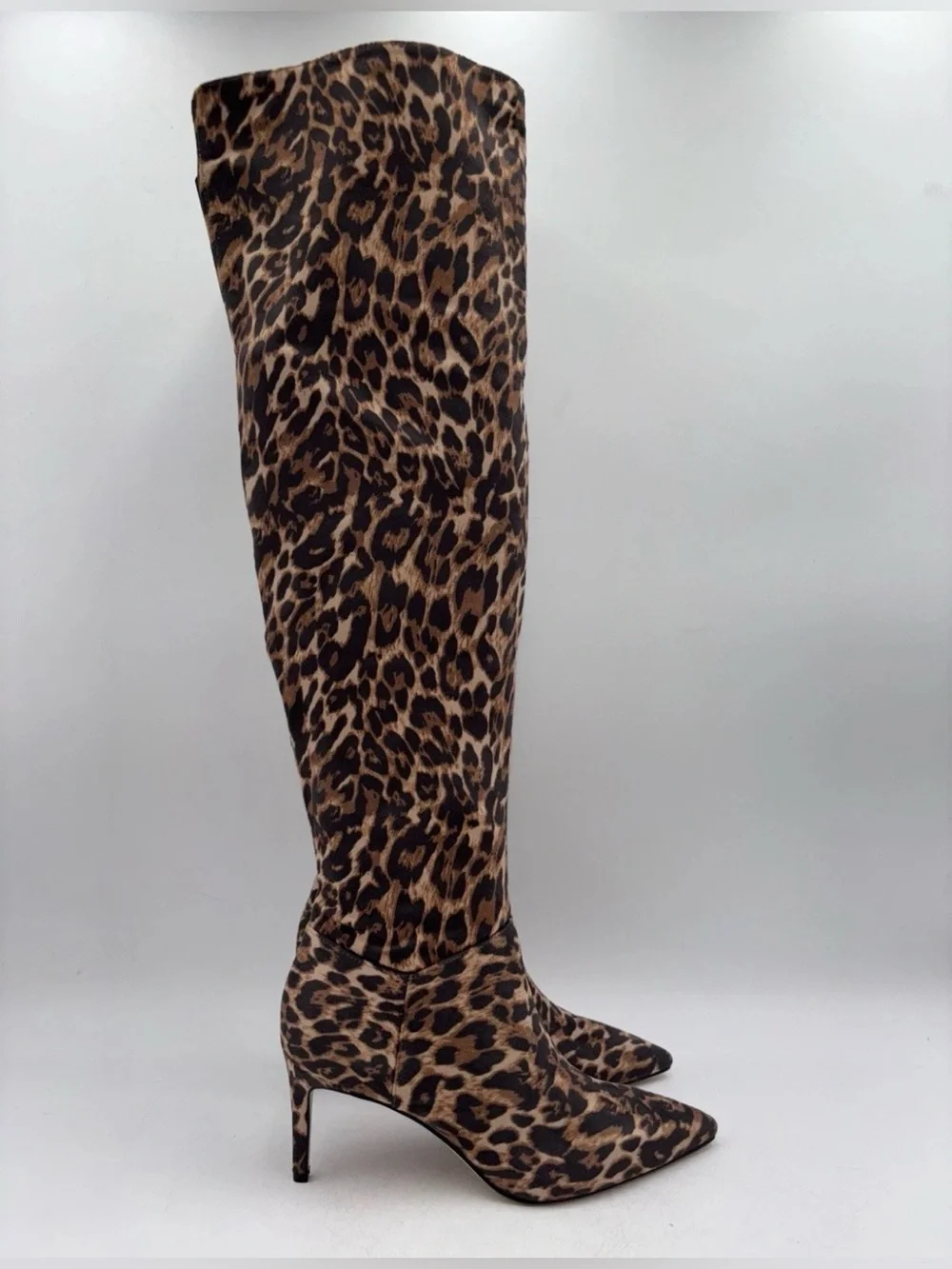 Jessica Simpson Verity Knee High Boots Leopard Print Pointed Heel Women’s 8M